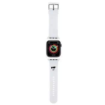 Karl Lagerfeld Correa de goma 3D con cabeza de Choupette para Apple Watch 38/40/41mm - Blanca