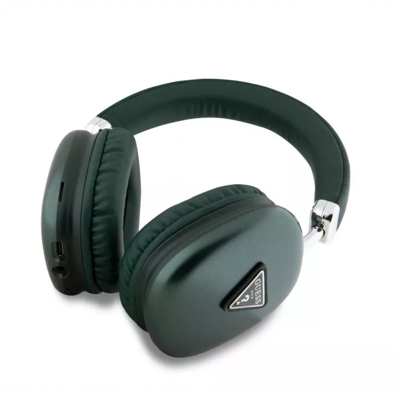 Guess Auriculares Over-Ear Bluetooth 5.3 4G Triangle Logo Khaki
