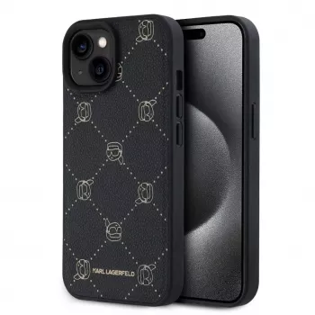 Karl Lagerfeld KLHMP15SPGKHPHK funda protectora Karl Head MagSafe negra para iPhone 15 6,1