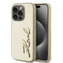 Karl Lagerfeld funda Wrinkled Metal Signature para iPhone 15 Pro Max dorado