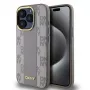 DKNY DKHMP15LPCPVSLE iPhone 15 Pro 6.1 Beige Funda rígida piel Karo Mono Pattern MagSafe
