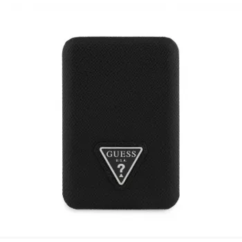 Guess Batería externa inalámbrica Grained Triangle 5000mAh 15W USB-C MagSafe negra