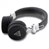 Guess Grained Classic Round Shape auriculares inalámbricos Bluetooth over-ear con ENC (negro)