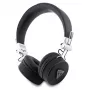 Guess Grained Classic Round Shape auriculares inalámbricos Bluetooth over-ear con ENC (negro)