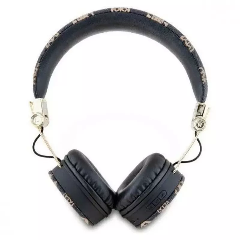 Guess Peony Script Round Shape auriculares inalámbricos over-ear con Bluetooth 5.3 y ENC (negro)