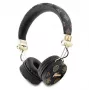 Guess Peony Script Round Shape auriculares inalámbricos over-ear con Bluetooth 5.3 y ENC (negro)