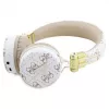 Guess 4G Triangle Round Shape - auriculares inalámbricos on-ear Bluetooth con ENC (blanco)