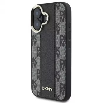 DKNY DKHMP16SPCPVSLK Funda rígida para iPhone 16/16.1 Checkered Pattern MagSafe negra