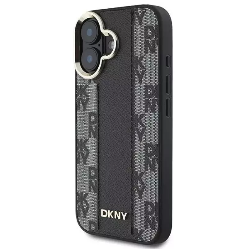 DKNY DKHMP16SPCPVSLK Funda rígida para iPhone 16/16.1 Checkered Pattern MagSafe negra