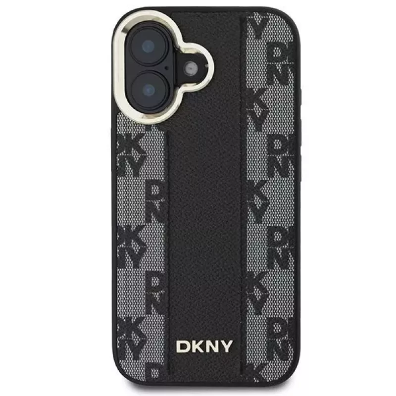 DKNY DKHMP16SPCPVSLK Funda rígida para iPhone 16/16.1 Checkered Pattern MagSafe negra