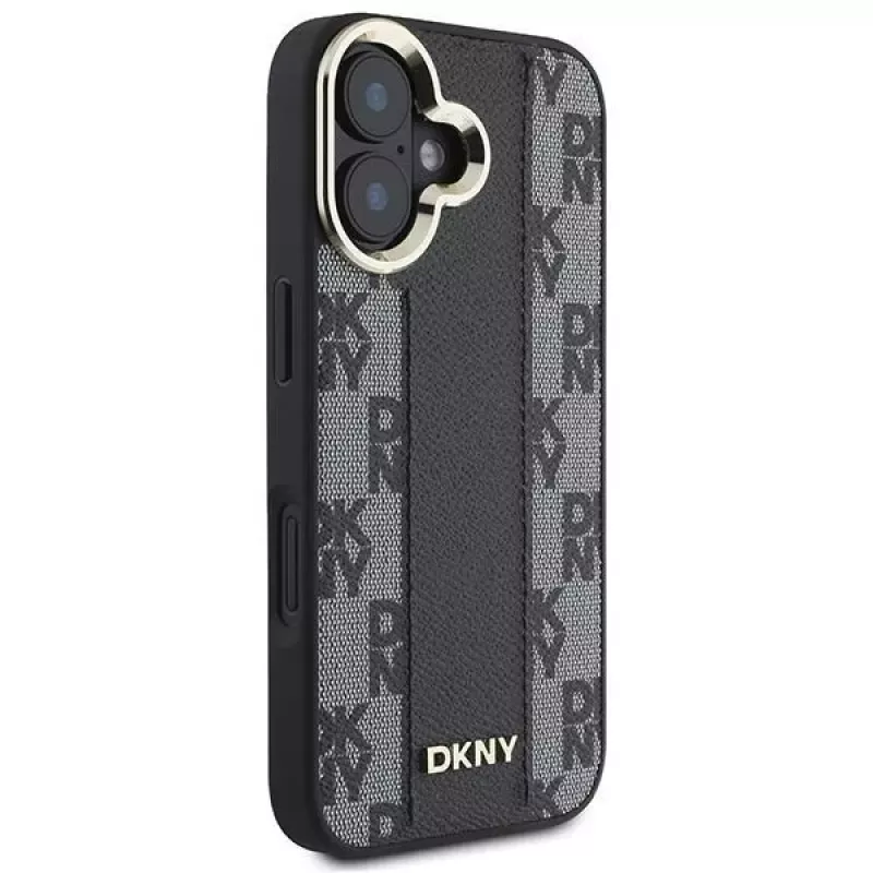 DKNY DKHMP16SPCPVSLK Funda rígida para iPhone 16/16.1 Checkered Pattern MagSafe negra