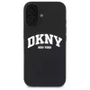 DKNY DKHMP16SSNYACH Funda rígida para Apple iPhone 16 6,1 pulgadas negra silicona con logo impreso blanco MagSafe