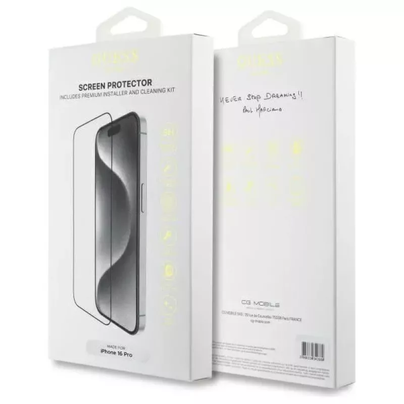 Guess GUTGP16LBOKGCIT iPhone 16 Pro 6,3 inch protector de pantalla 2.5D cristal templado transparente
