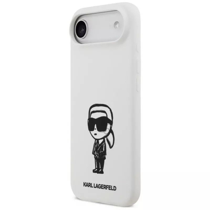 KARL LAGERFELD Funda de silicona Karl Sketch & Logo MagSafe para iPhone Air, Blanco