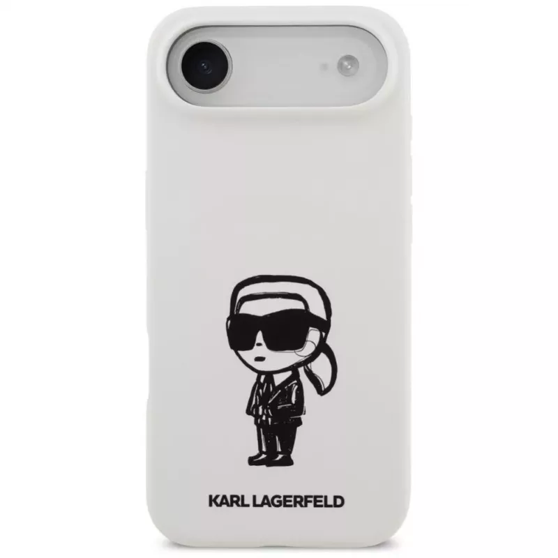 KARL LAGERFELD Funda de silicona Karl Sketch & Logo MagSafe para iPhone Air, Blanco