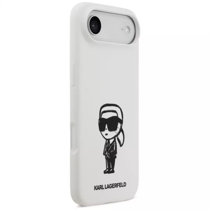 KARL LAGERFELD Funda de silicona Karl Sketch & Logo MagSafe para iPhone Air, Blanco