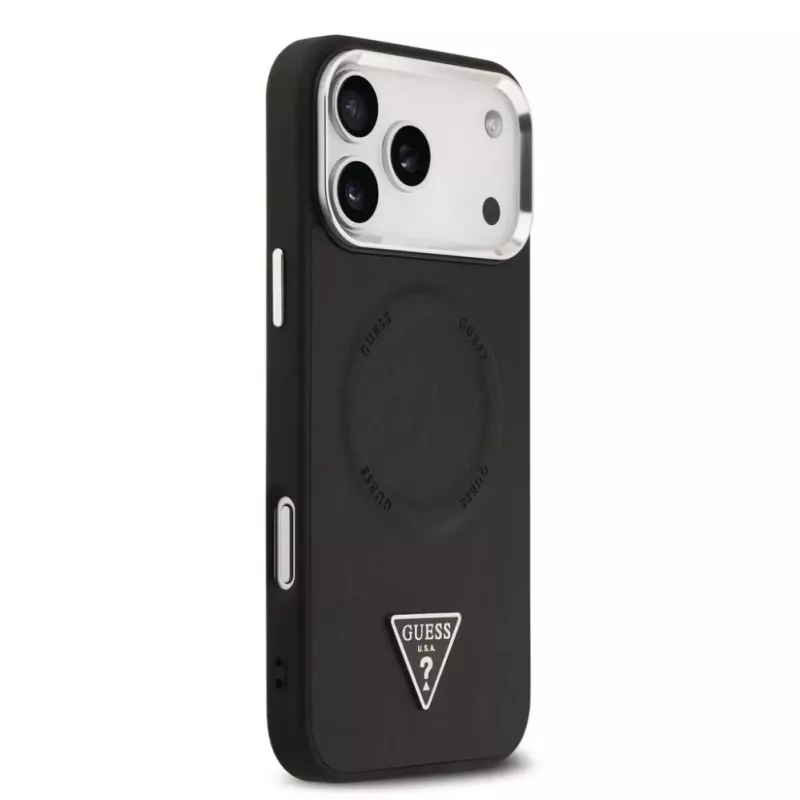 Guess funda Triangle Logo MagSafe para iPhone 17 Pro Max (negro)