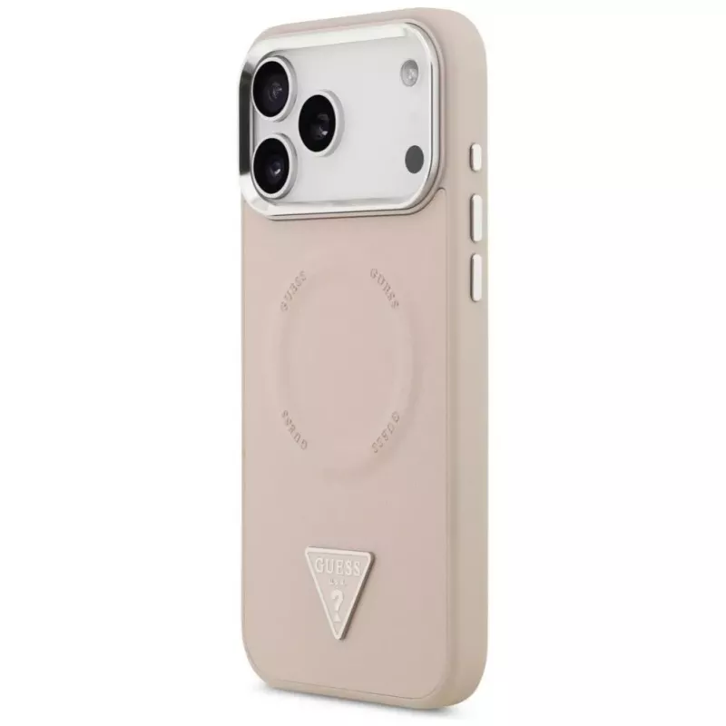 Guess funda Triangle Logo MagSafe para iPhone 17 Pro (rosa)