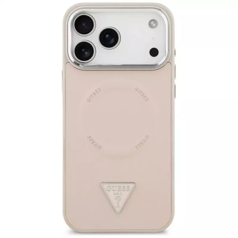 Guess funda Triangle Logo MagSafe para iPhone 17 Pro (rosa)