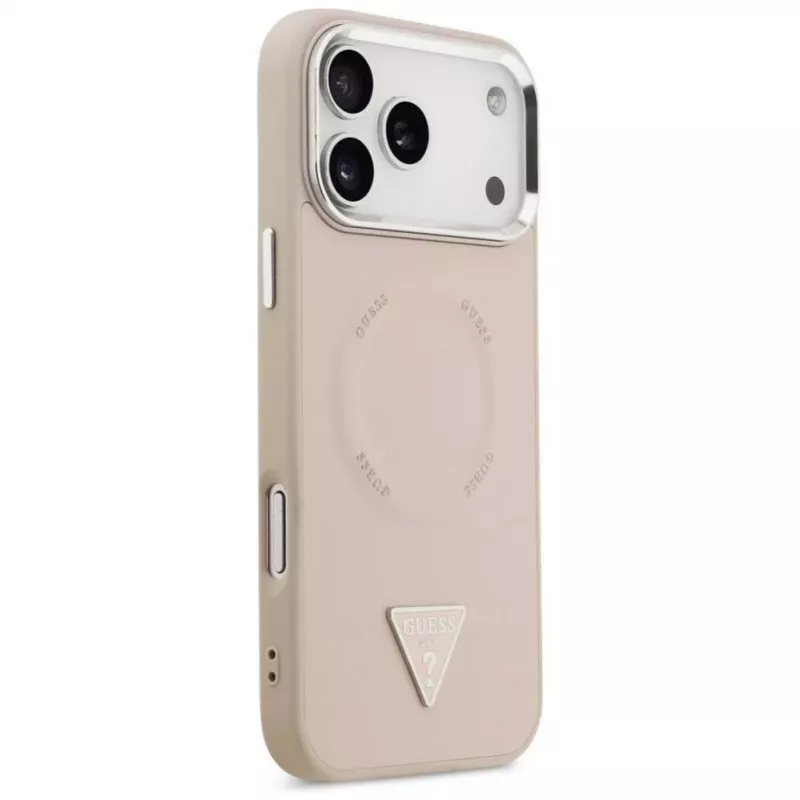 Guess funda Triangle Logo MagSafe para iPhone 17 Pro (rosa)