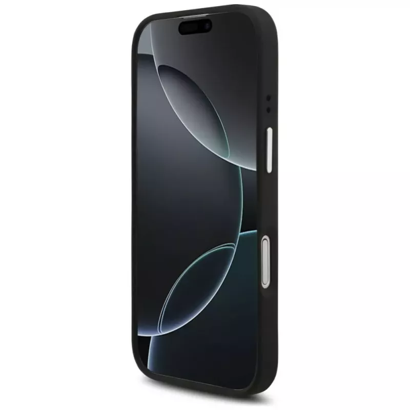 Guess Grained Big 4G Classic Logo Funda para iPhone 17, Negro