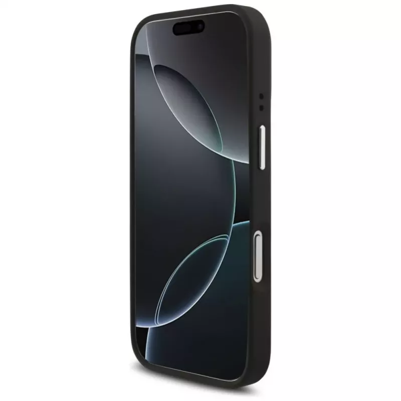 Guess Grained Big 4G Classic Logo Funda para Apple iPhone 17 Pro, Negro