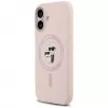 KARL LAGERFELD funda de silicona Karl&Choupette Ring MagSafe para iPhone 17 rosa