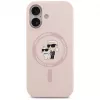 KARL LAGERFELD funda de silicona Karl&Choupette Ring MagSafe para iPhone 17 rosa