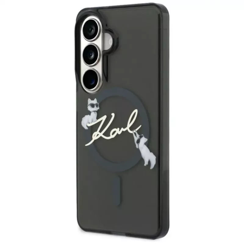 Funda Karl Lagerfeld IML KC Script MagSafe para Samsung Galaxy S26, negro