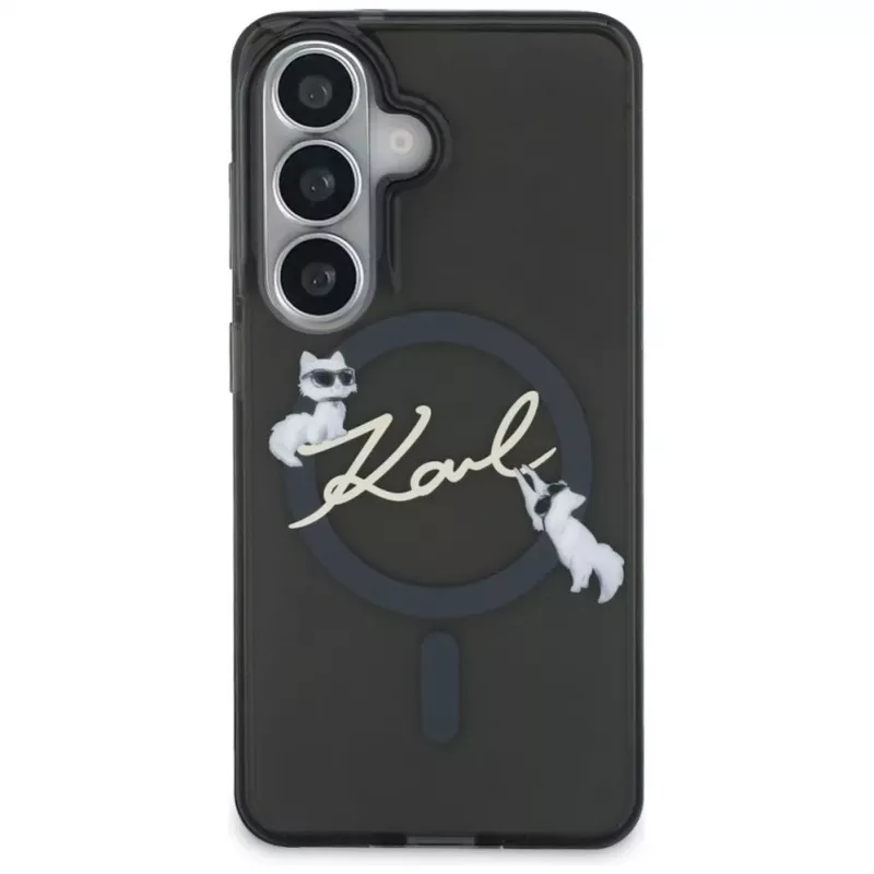 Funda Karl Lagerfeld IML KC Script MagSafe para Samsung Galaxy S26, negro