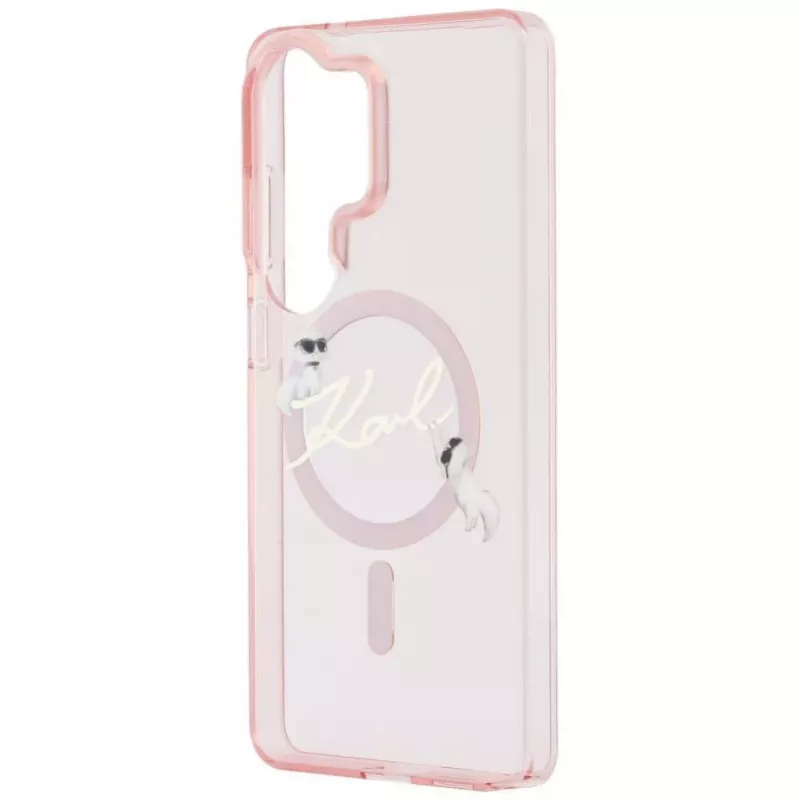 KARL LAGERFELD Funda MagSafe IML KC Script para Samsung Galaxy S26 Ultra, Rosa