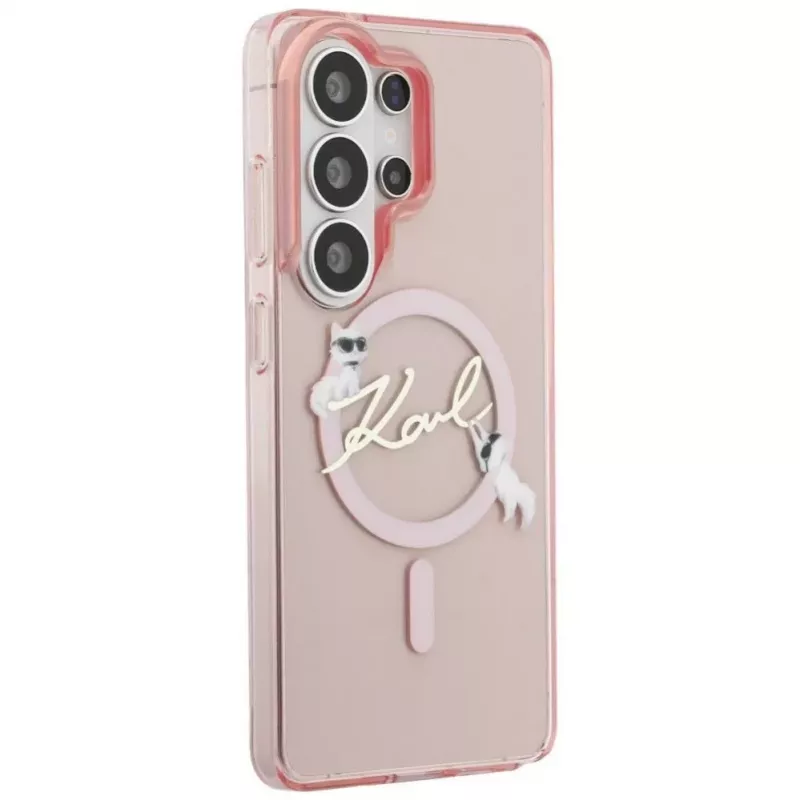 KARL LAGERFELD Funda MagSafe IML KC Script para Samsung Galaxy S26 Ultra, Rosa