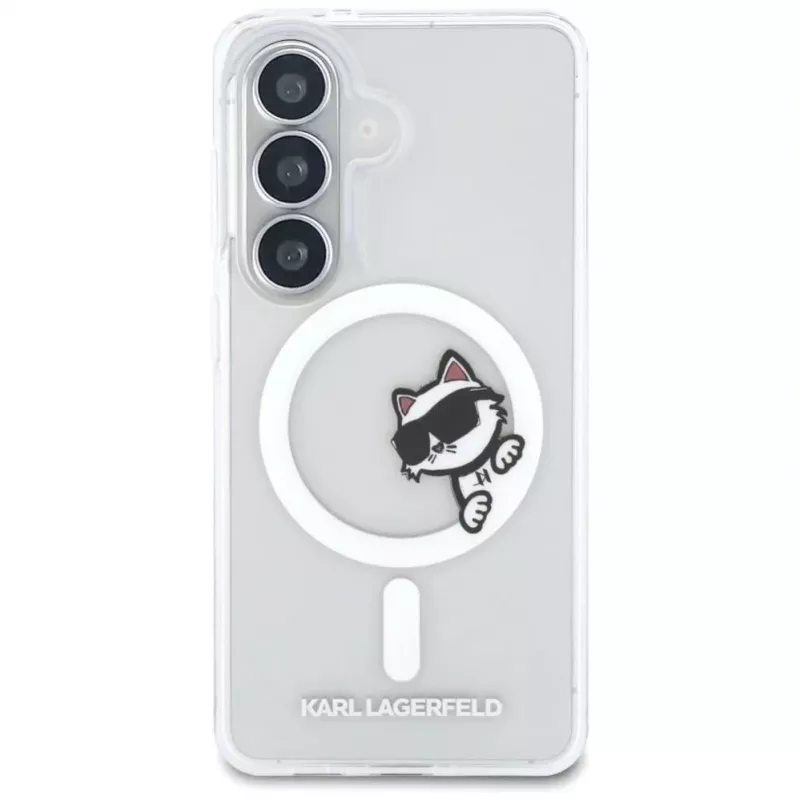 KARL LAGERFELD Funda MagSafe IML Peekaboo Choupette para Samsung Galaxy S26, Transparente