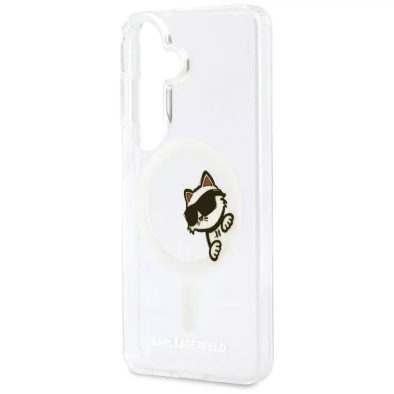 KARL LAGERFELD Funda MagSafe IML Peekaboo Choupette para Samsung Galaxy S26, Transparente