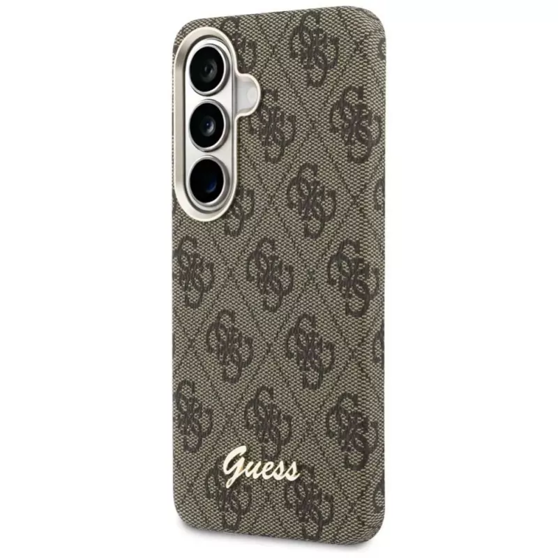 Guess Funda MagSafe 4G Script para Samsung Galaxy S26 (Marrón)
