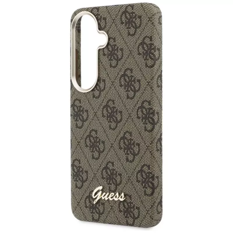 Guess Funda MagSafe 4G Script para Samsung Galaxy S26 (Marrón)