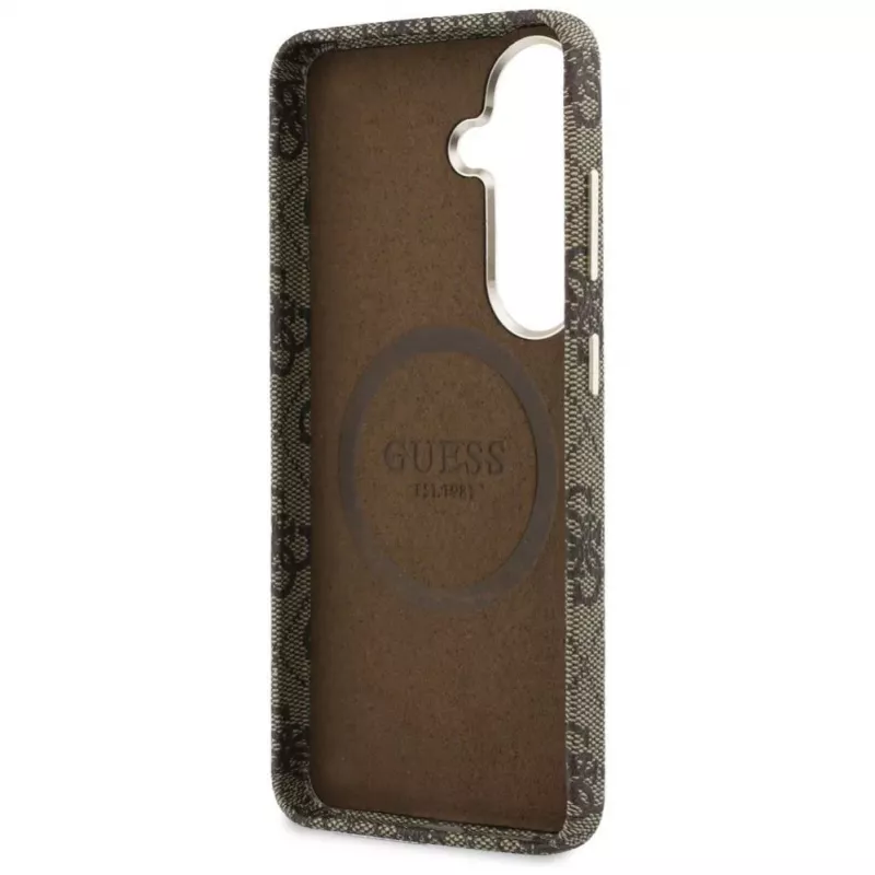 Guess Funda MagSafe 4G Script para Samsung Galaxy S26 (Marrón)