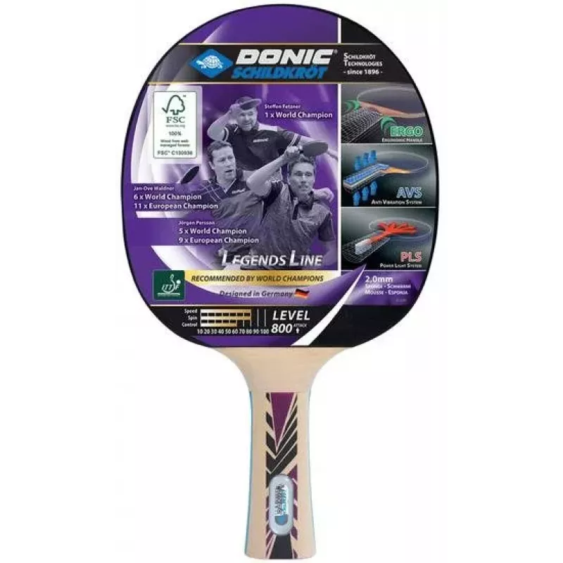 Palas de tenis de mesa Donic Schildkröt Legends 800 rosa, madera