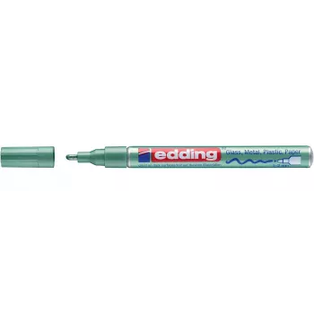 EDDING 4-751-9-074 Rotulador de pintura permanente, verde, punta redonda, 1 mm de grosor de trazo