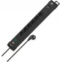 Brennenstuhl Premium-Line regleta de enchufes 6 tomas, cable 3m, negra, toma Schuko, interruptor iluminado, protección infantil