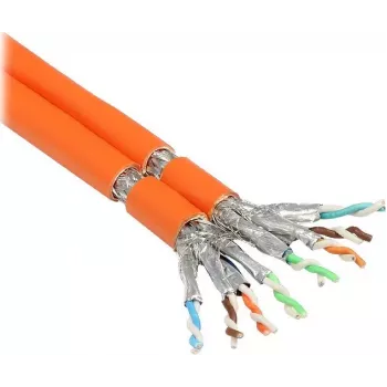 GoodConnections Cable de instalación Cat.7 S/FTP PiMF 1000MHz Dúplex AWG23 FRNC-B Naranja 50m