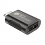 GoodConnections Adaptador USB 3.2 Gen 1 / USB 3.0 USB-C macho a USB-A hembra, carcasa de metal cromado, Antracita, pack de 3