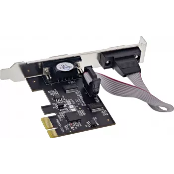 Longshine LCS-6321M tarjeta de E/S PCI Express x1 de 2 puertos serie RS232 con soporte Low Profile