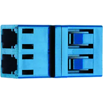 Telegärtner Conector de fibra óptica LC dúplex multimodo J08071A0002, azul, férula de cerámica de circonio, pack de 1