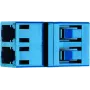 Telegärtner Conector de fibra óptica LC dúplex multimodo J08071A0002, azul, férula de cerámica de circonio, pack de 1