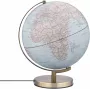 TROIKA Globus STELLAR LIGHT TOUCH Globo terráqueo político con luz LED, sensor táctil, alimentación USB, azul claro, base plateada, 14 cm de diámetro