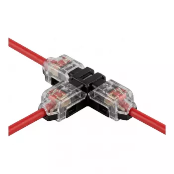 Synergy 21 Conector en Forma de T Easy Connect para Tira LED FLEX de 1 Línea Transparente