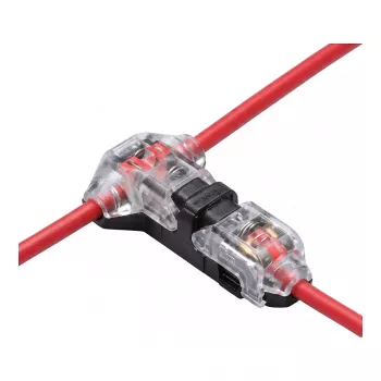 Synergy 21 Conector en Forma de T Easy Connect para Tira LED FLEX de 1 Línea, Rojo