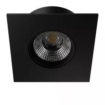 SYNERGY21 Foco LED de techo empotrable Helios negro cuadrado blanco cálido