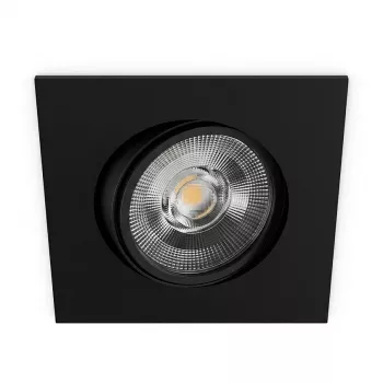 SYNERGY21 Foco LED de techo empotrable Helios negro - cuadrado + orientable - blanco cálido